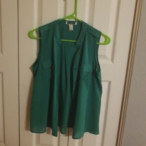 Button up sheer tank top